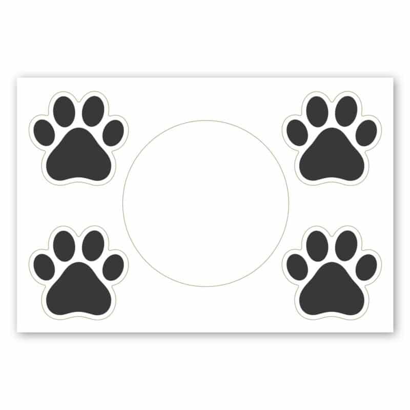 Custom 2 in1 Circle Car Magnet with 4 Paw Prints - 1