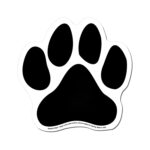 Custom Paw Print 6" x 6" Magnetic Sign - Full-Color - 1