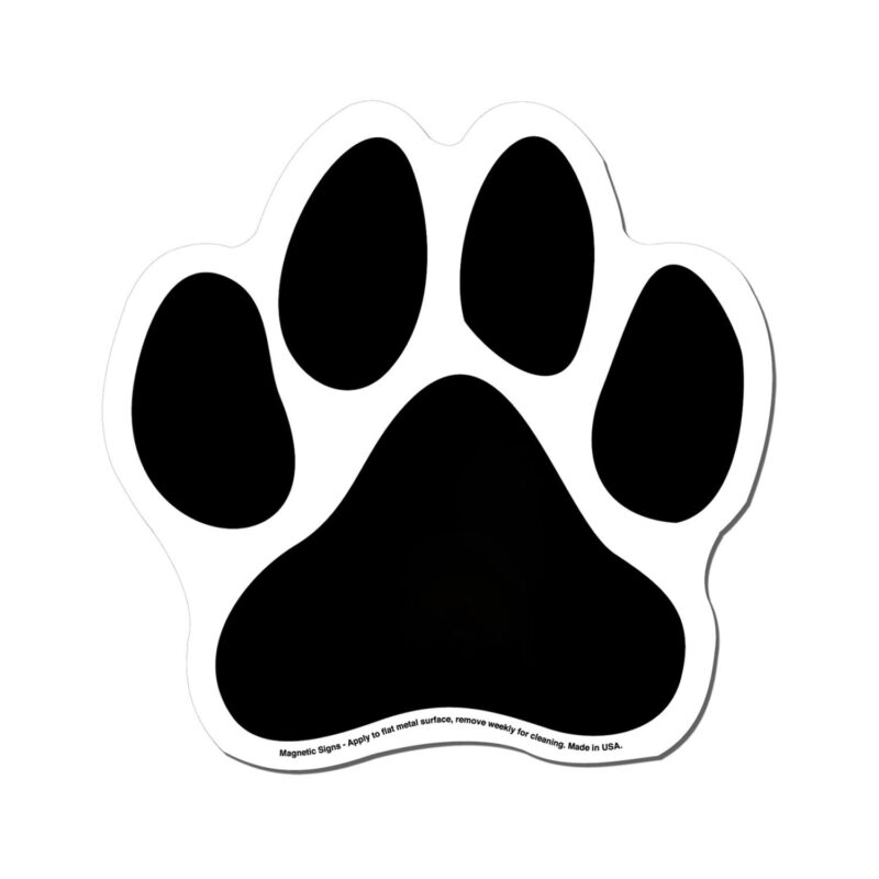 Custom Paw Print 6" x 6" Magnetic Sign - Screen Print - 1