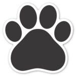 Custom Paw Print Car Magnet 5.75 x 5.75 - 1