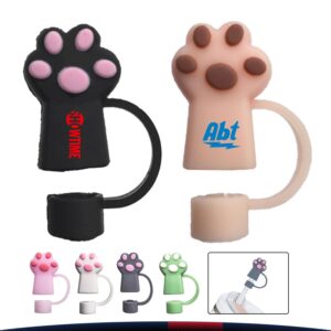 Custom Snurby Cat Paw PVC Straw Topper
