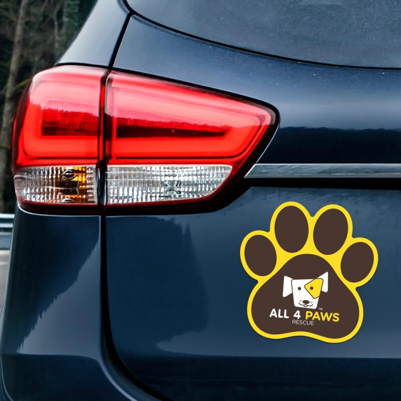 Custom Paw Print Car Magnet 5.75 x 5.75 - 2