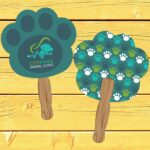 Custom Hand Held Paper Fan - Paw - 6
