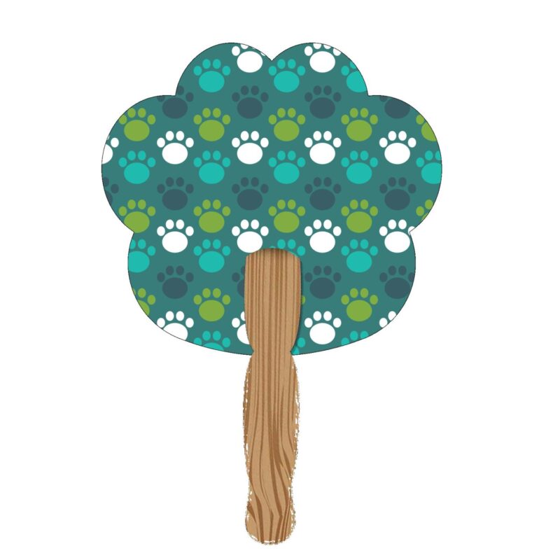 Custom Hand Held Paper Fan - Paw - 3