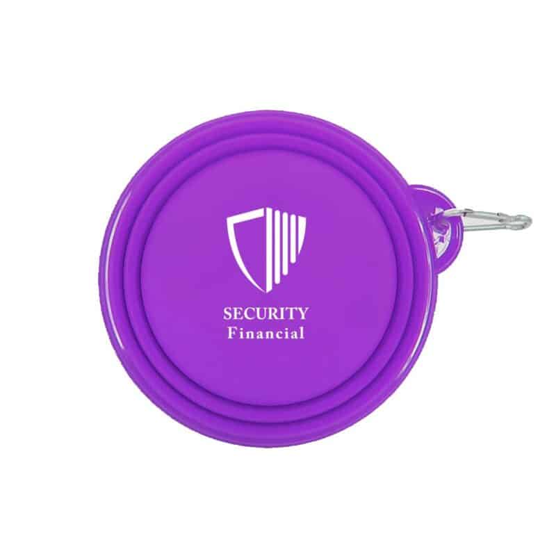 Custom 7" Collapsible Pet Bowl with Carabiner
