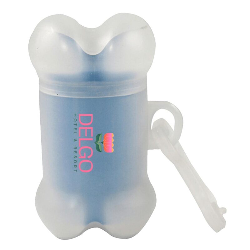 Custom Clear Bone Shaped Pet Bag Dispenser - Full Color Sticker - 5