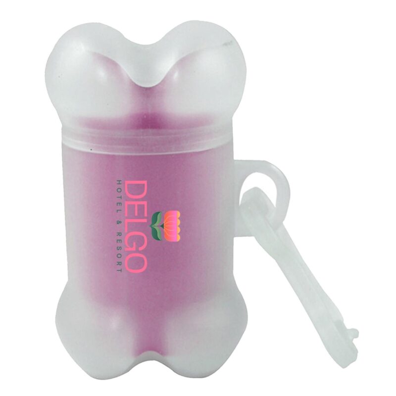 Clear-Bone-Shaped-Pet-Bag-Dispenser-Full-Color-Sticker-705-6493-DE Custom Clear Bone Shaped Pet Bag Dispenser - Full Color Sticker