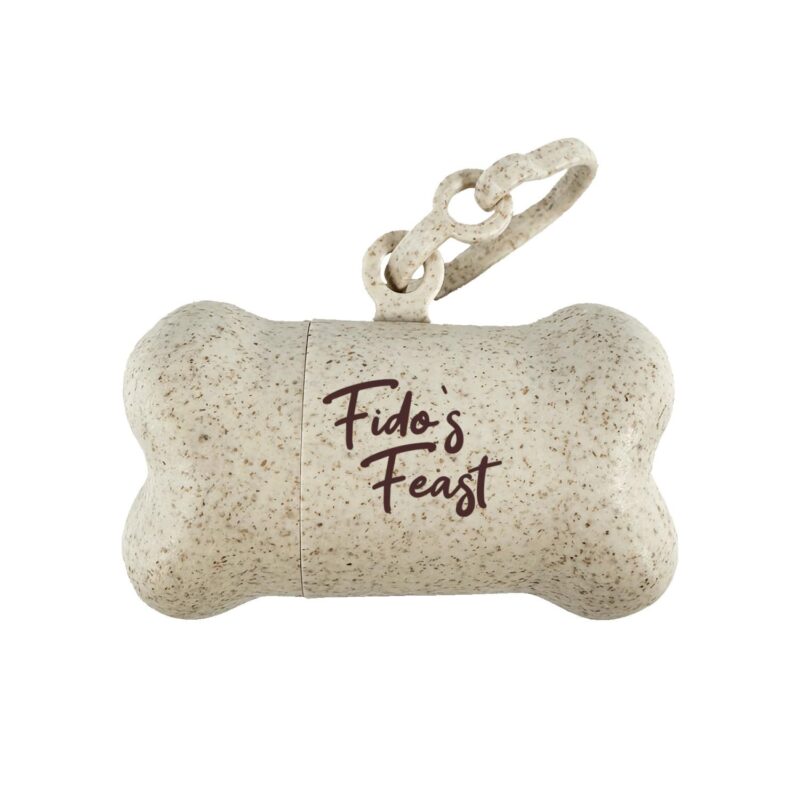 Eco-Friendly-Bone-Shaped-Pet-Bag-Dispenser-with-Compostable-Bags-1-Color-Imprint-DPR004-1C Custom Eco-Friendly Bone Shaped Pet Bag Dispenser with Compostable Bags - 1 Color Imprint