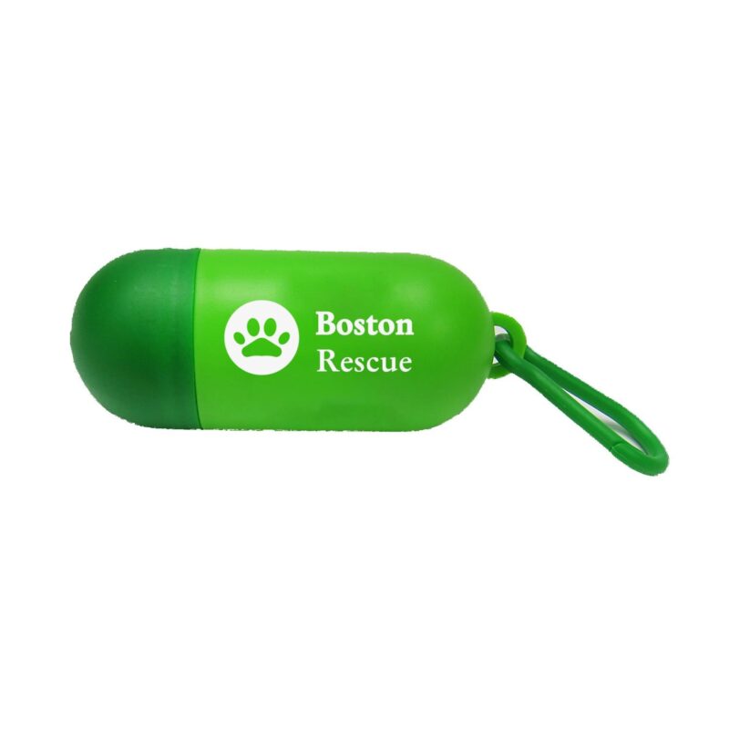 Two-Toned-Capsule-Shaped-Pet-Bag-Dispenser-1-Color-Imprint-705-6144 Custom Two-Toned Capsule Shaped Pet Bag Dispenser - 1 Color Imprint