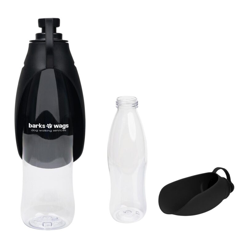 Custom 21 Oz. Recycled Pet Water Bottle & Dispensing Bowl - 2