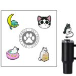 Custom 4-in-1 Cat Series Straw Topper Card Set