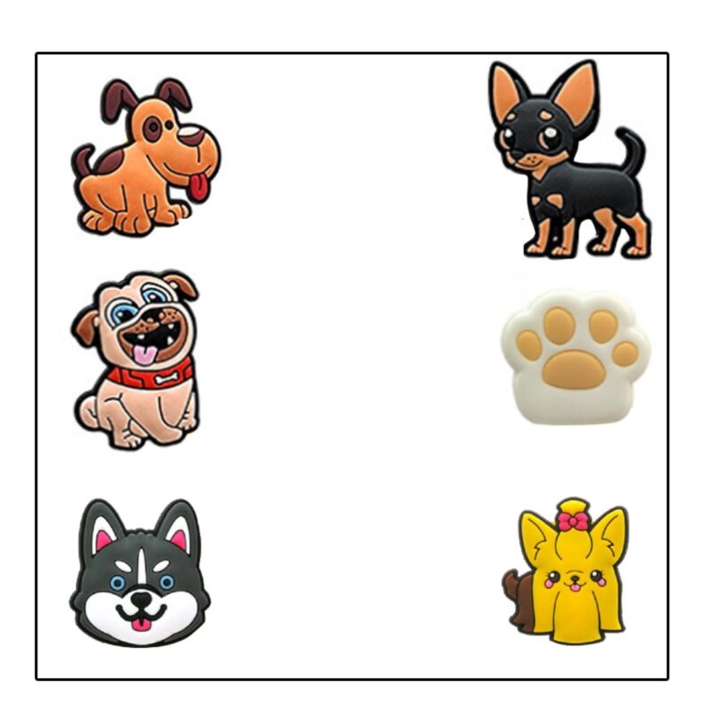 Custom 6-in-1 Dog Shaped Straw Topper Card Set - 1