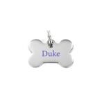 Custom Bone Shape Etched Pet Tag- Bone 1-1/8"