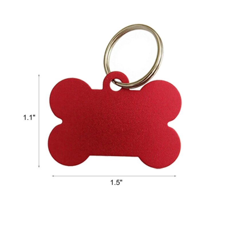Custom Bone Shaped Aluminum Pet Name Tag - 1