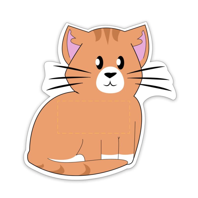 Custom Cat Shaped NoteKeeper™ Magnet 20 Mil - 4