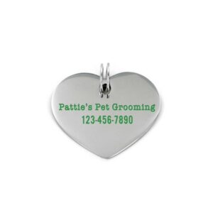 Custom Etched Heart Pet Tag- HEART. 1-13/16"