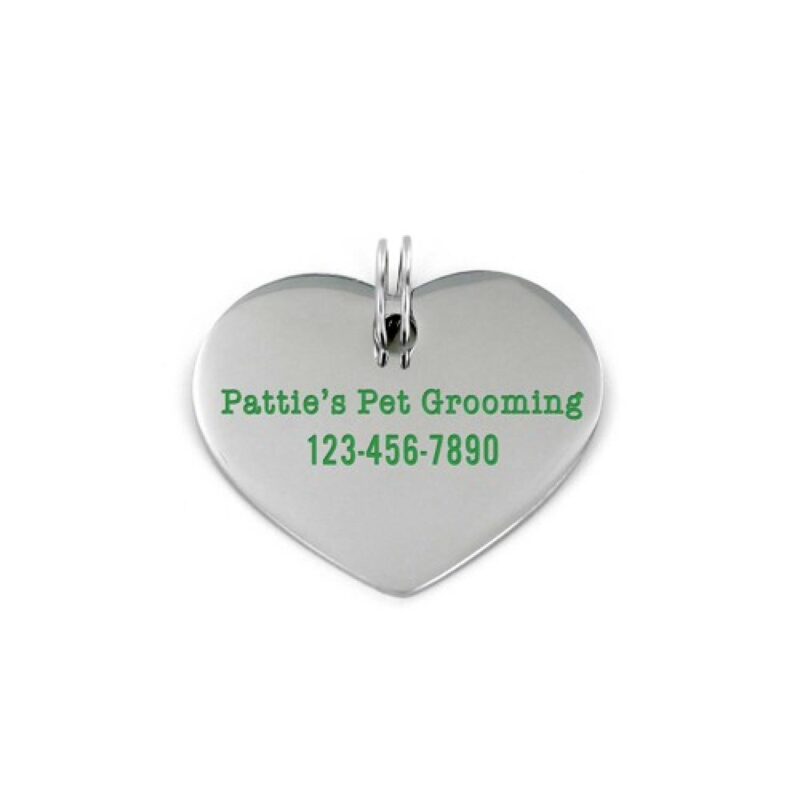 Custom Etched Heart Pet Tag- HEART. 1-13/16"