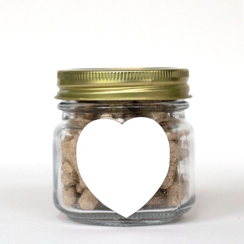 Custom Half Pint Jar with Small Heart Magnet Pet Fill - 1