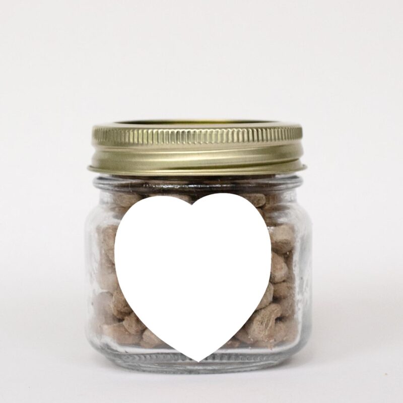 Custom Half Pint Jar with Small Heart Magnet Pet Fill - 4