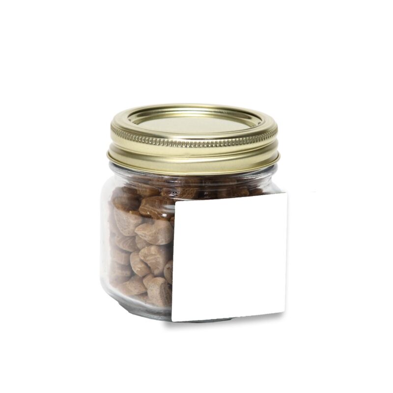 Custom Half Pint Jar with Square Magnet Pet Fill - 1