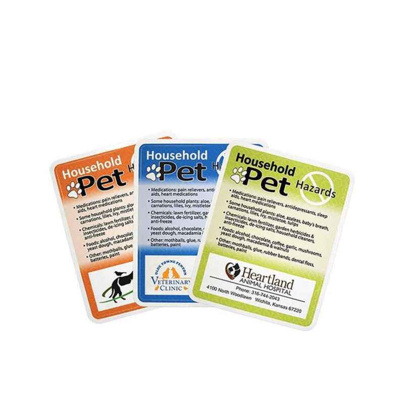 Custom Household Pet Hazards Decal