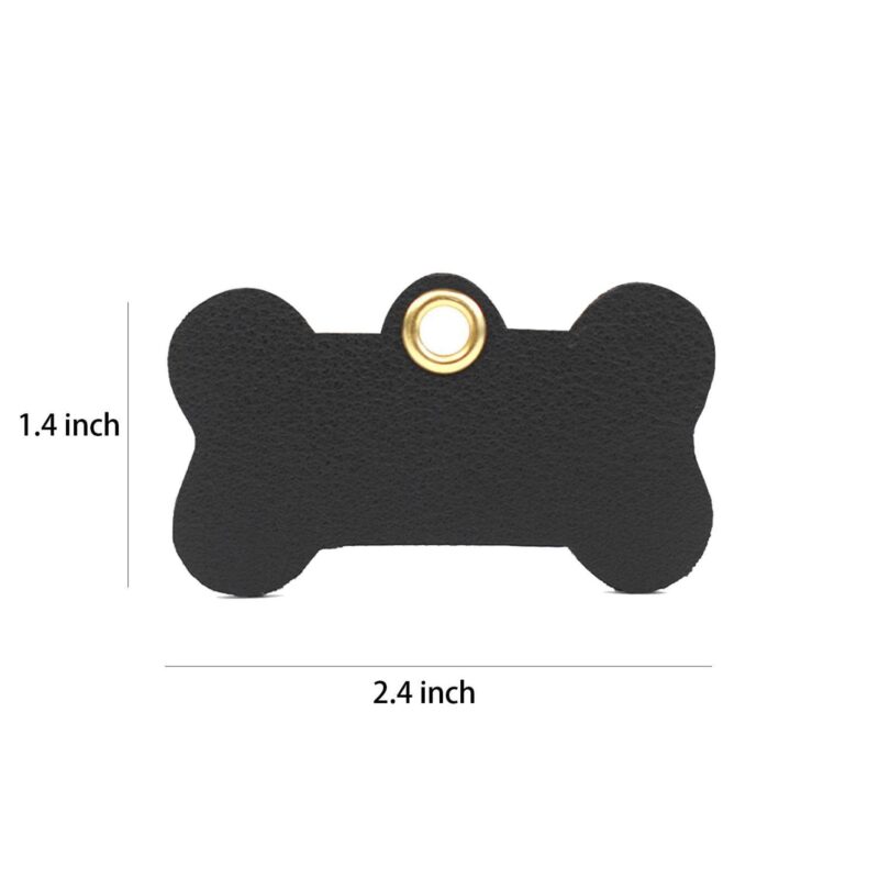 Custom PU Leather pet identification name tag - 1