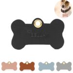 Custom PU Leather pet identification name tag