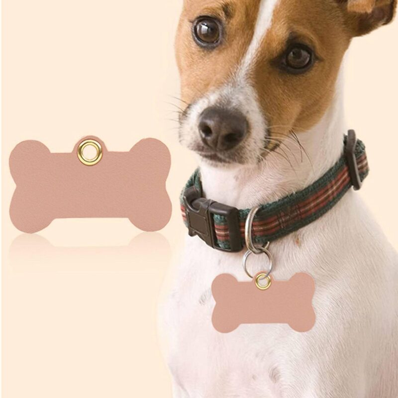 Custom PU Leather pet identification name tag - 8