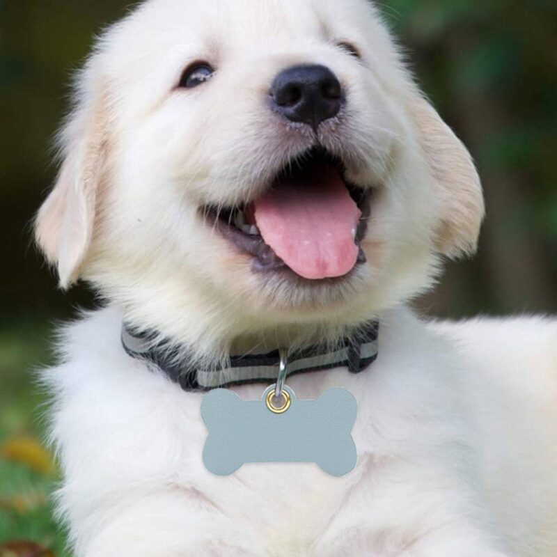 Custom PU Leather pet identification name tag - 9