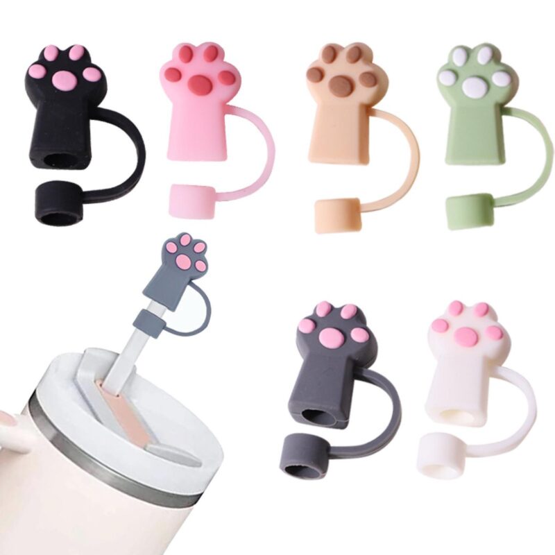Custom Paw Shape Straw Cover Cap - 1