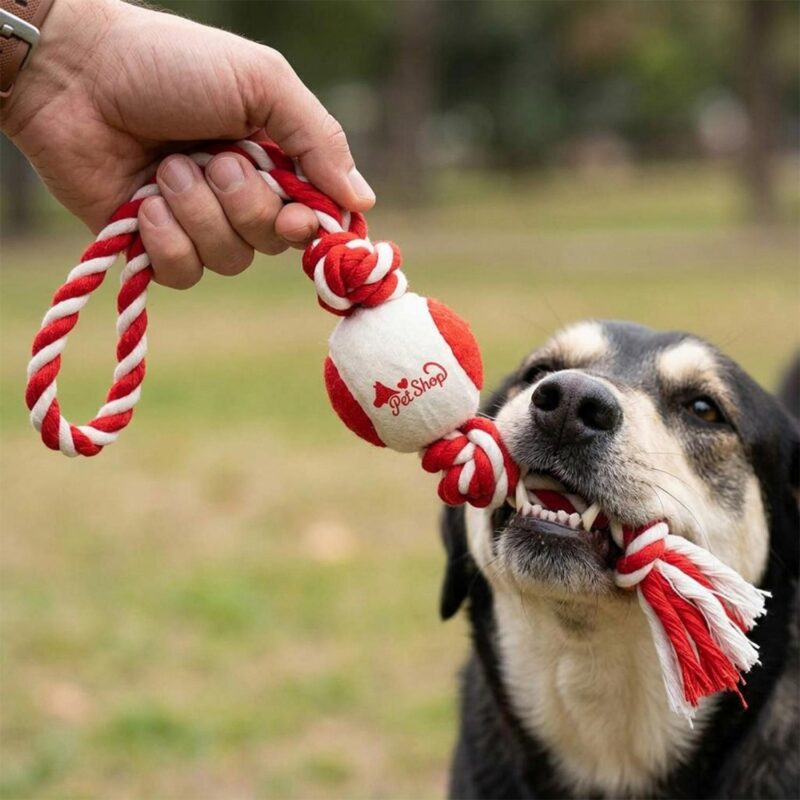 Custom Pet Tennis Ball on Rope